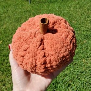 Light Orange Crocheted Pumpkin Fall Home Decor